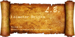 Leimeter Britta névjegykártya